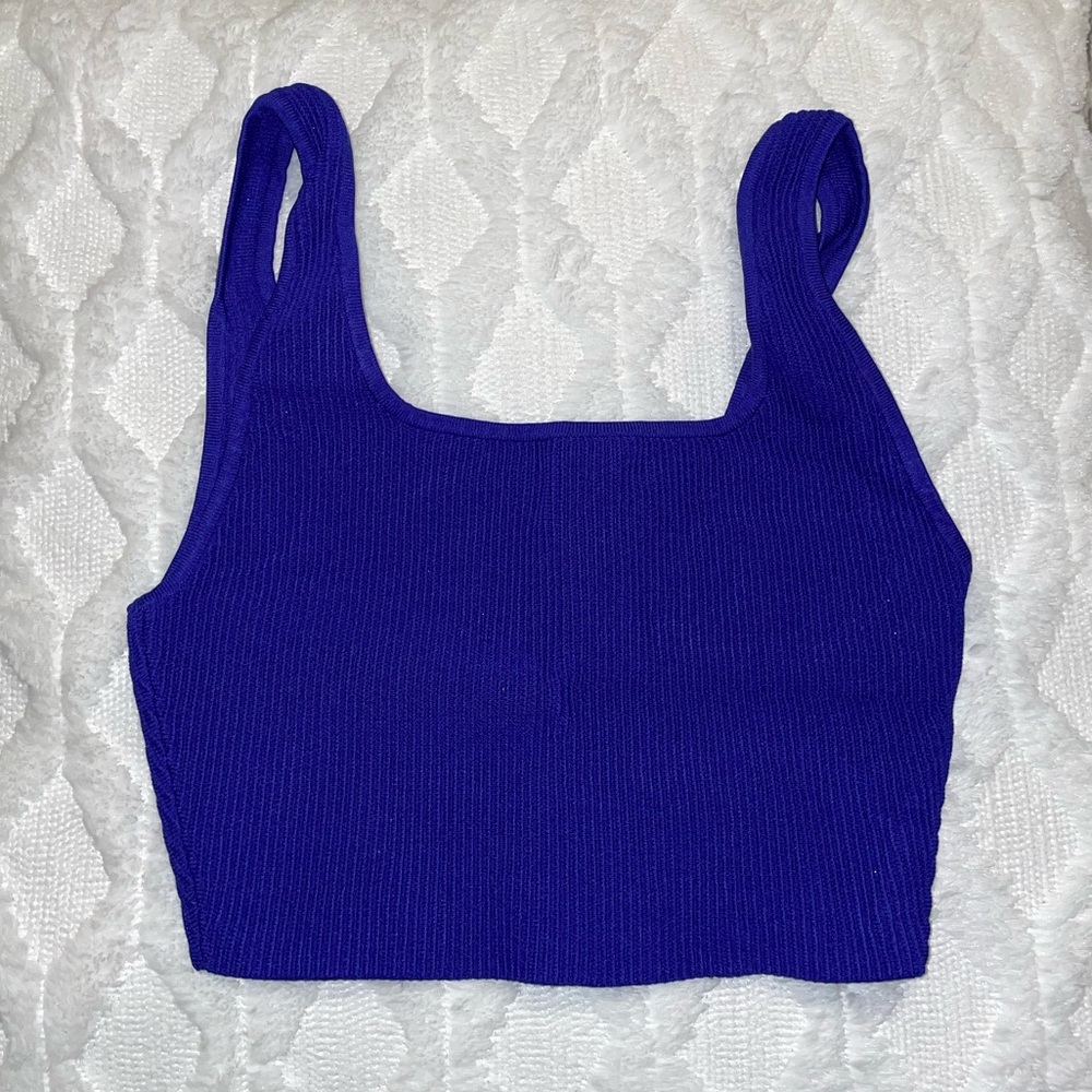 Aritzia Square-Neck Ribbed Tank Top